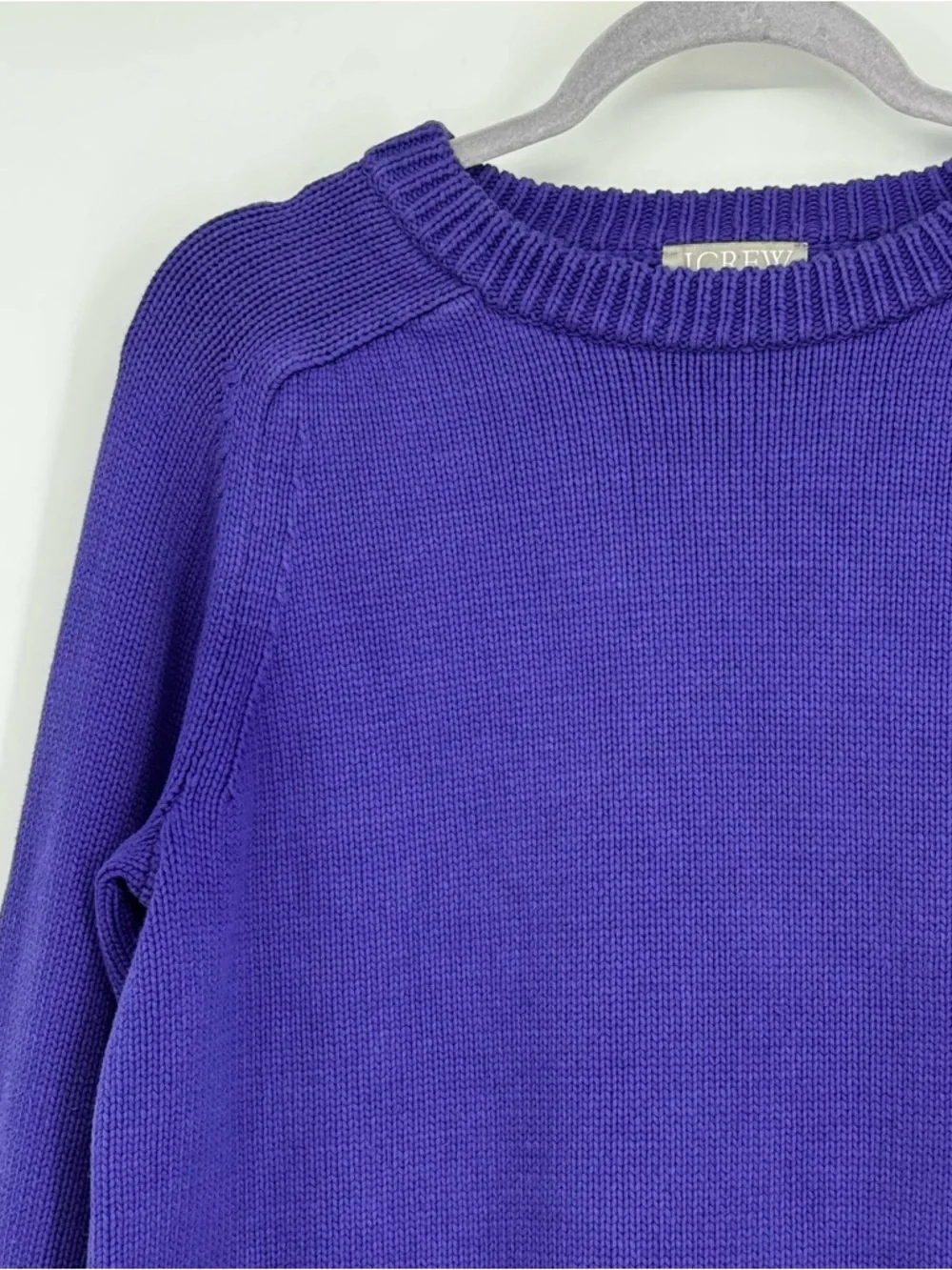 Women’s J Crew Size Small Purple Chunky Knit Cotton/Polyamide Crew Neck Sweater